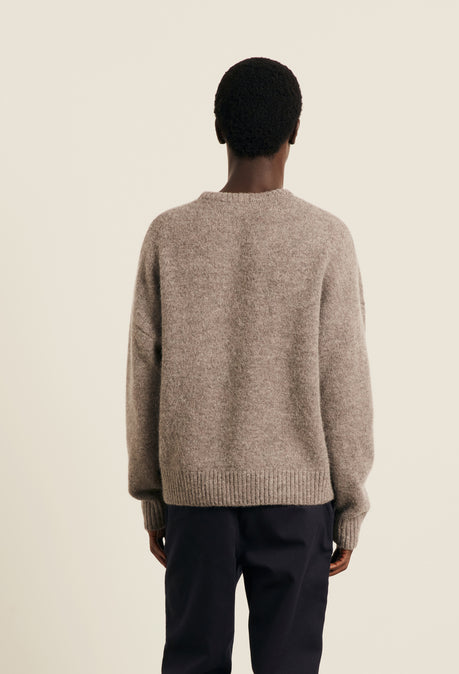 Crew Alpaca Jumper - Stone Grey