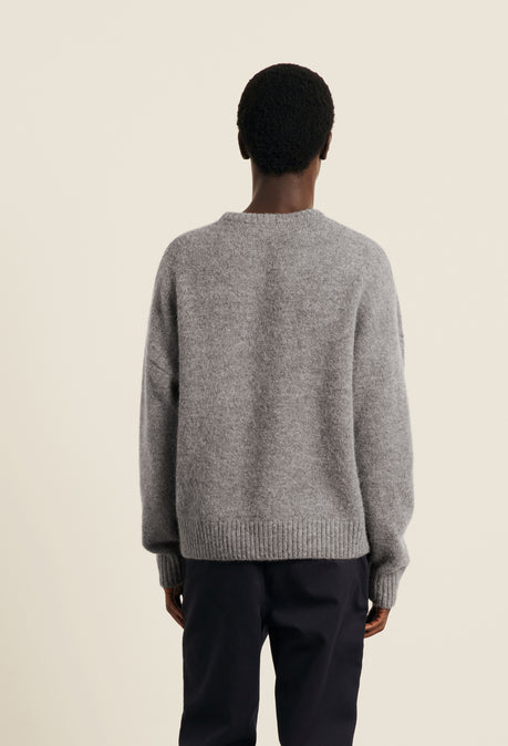Crew Alpaca Jumper - Stone Grey