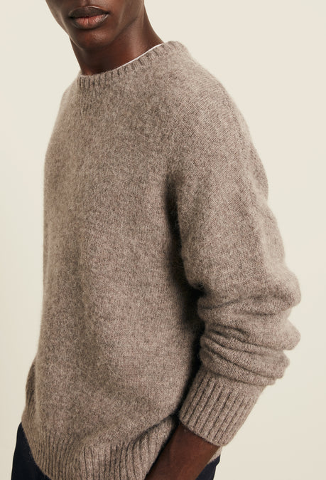 Crew Alpaca Jumper - Stone Grey