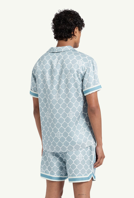 DEIRA PRINTED VALBONNE - POWDER BLUE