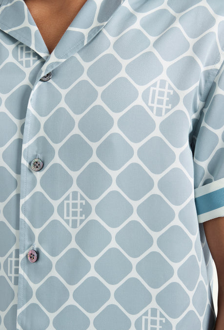 DEIRA PRINTED VALBONNE - POWDER BLUE
