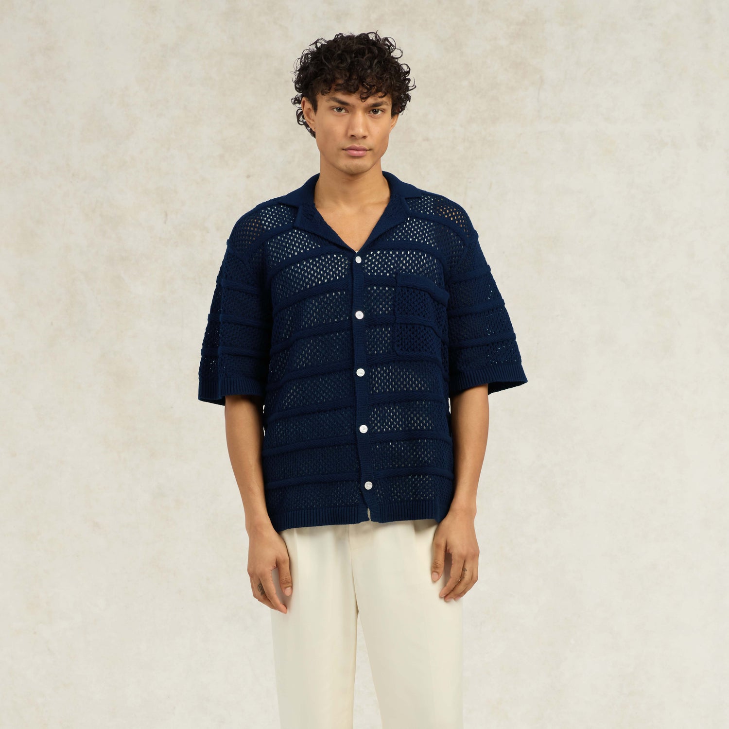 Desiderio Knitted Shirt - Navy