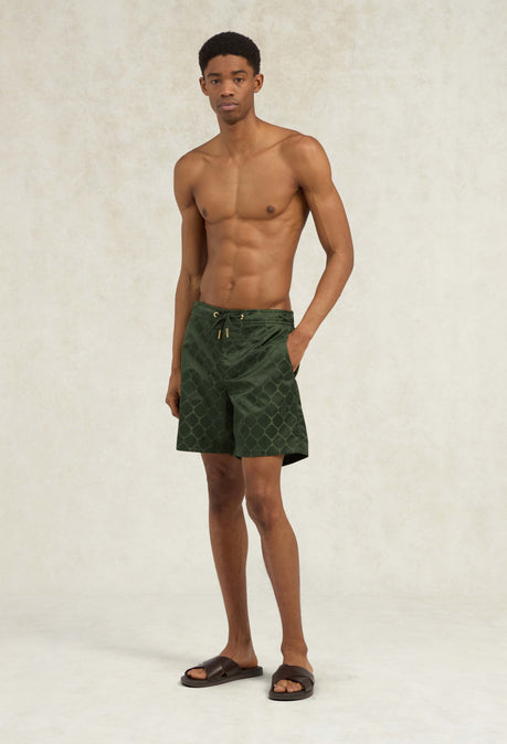 Diera Jacquard Oceano Swimshort - Pine Green