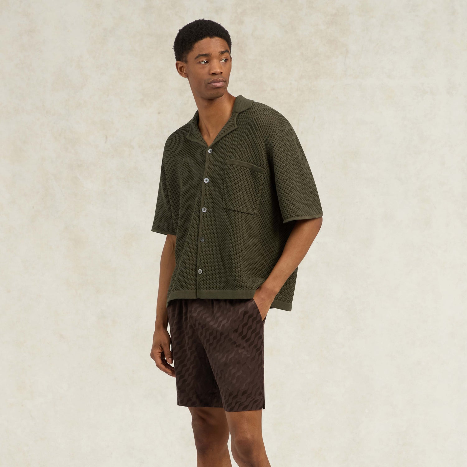 El Junco Heavy Gauge Knit Shirt - Khaki