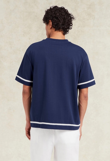 T-shirt brodé Flores - Bleu