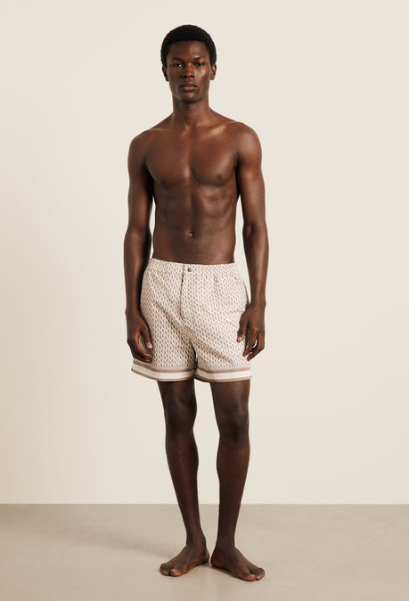 Galliano Border Swimshort - Beige
