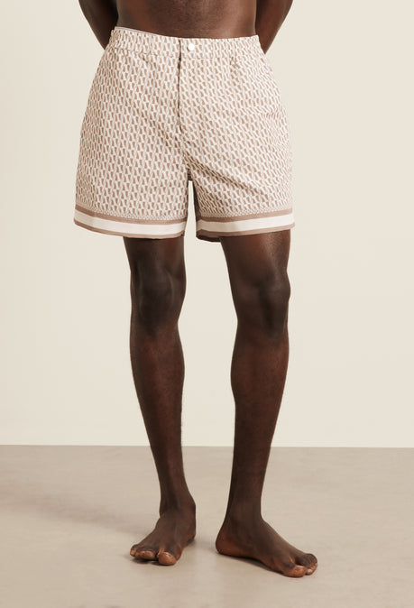 Galliano Border Swimshort - Beige
