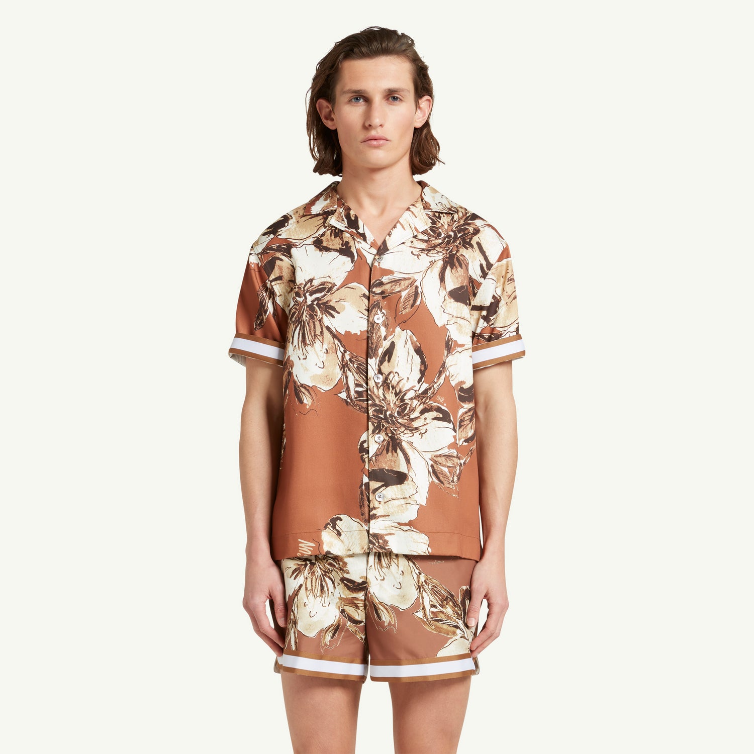 HOPPER FLORAL SHIRT - BROWN