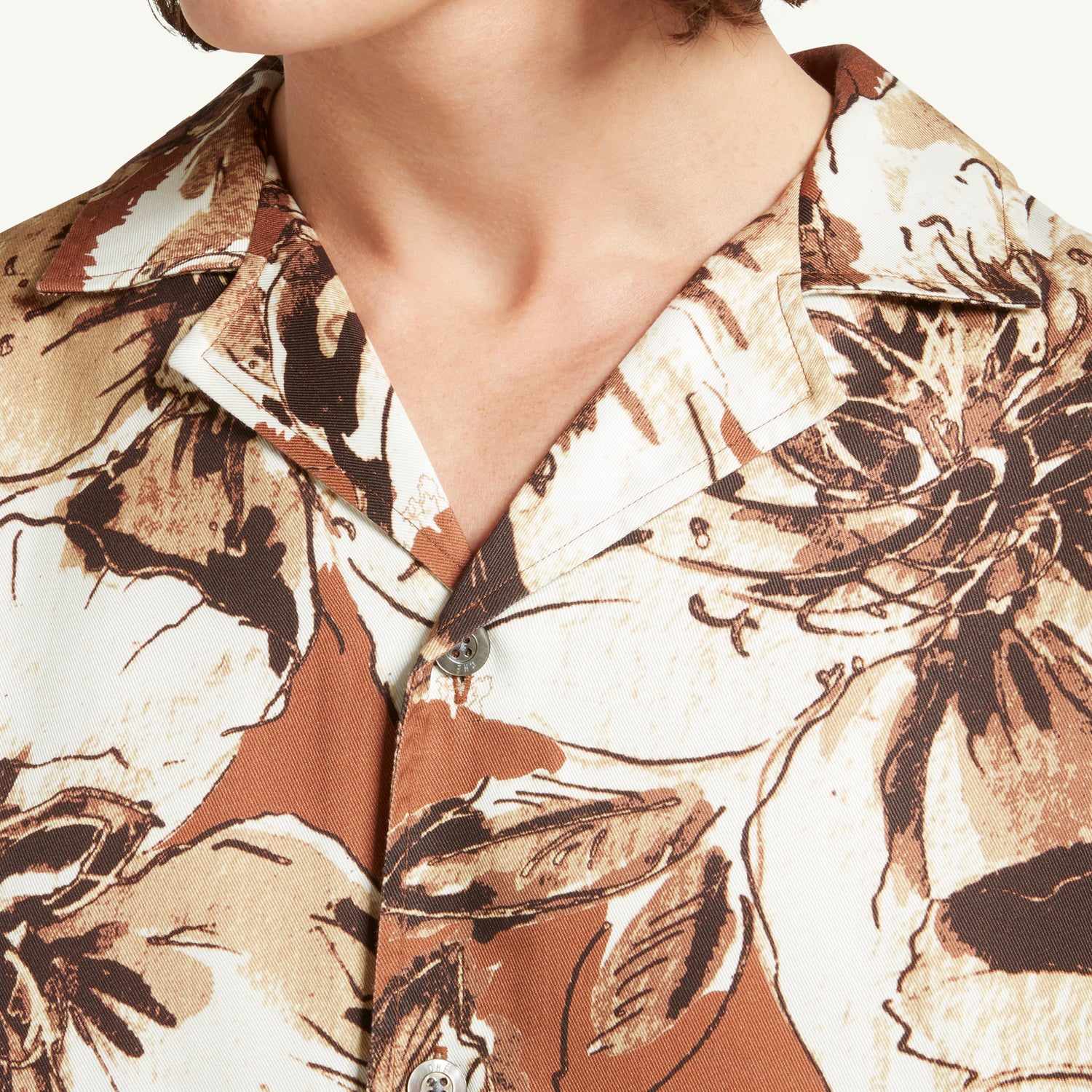 HOPPER FLORAL SHIRT - BROWN