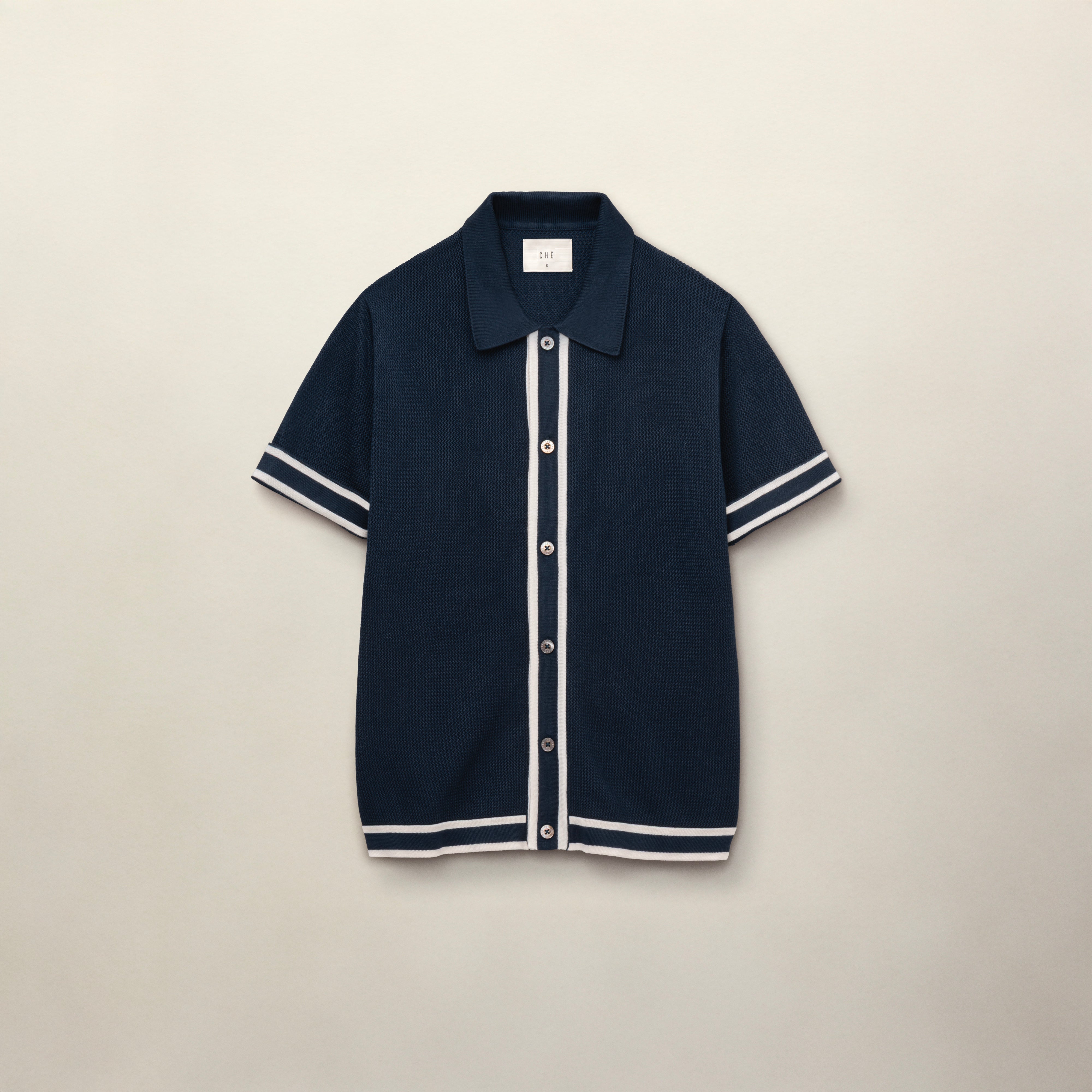 JORGE VISCOSE KNIT POLO SHIRT - NAVY | CHÉ STUDIOS – CHÉ Studios