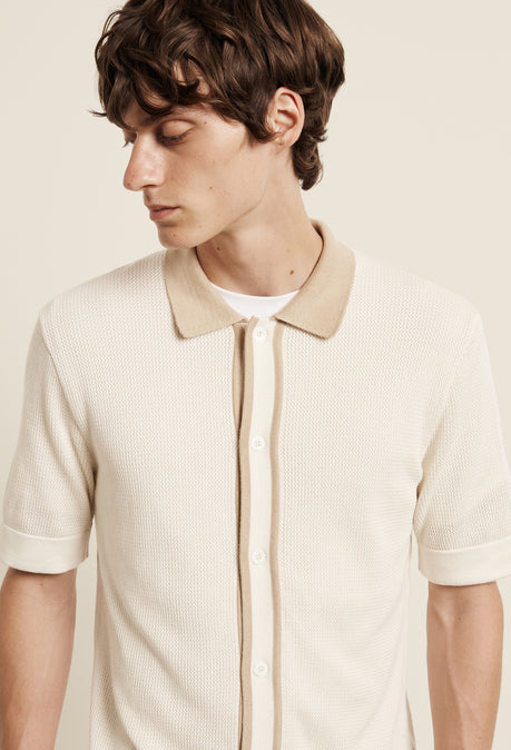 Polo Jorge en viscose boutonnée - Ivoire