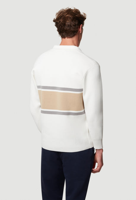 KNITTED RUGBY POLO - WHITE