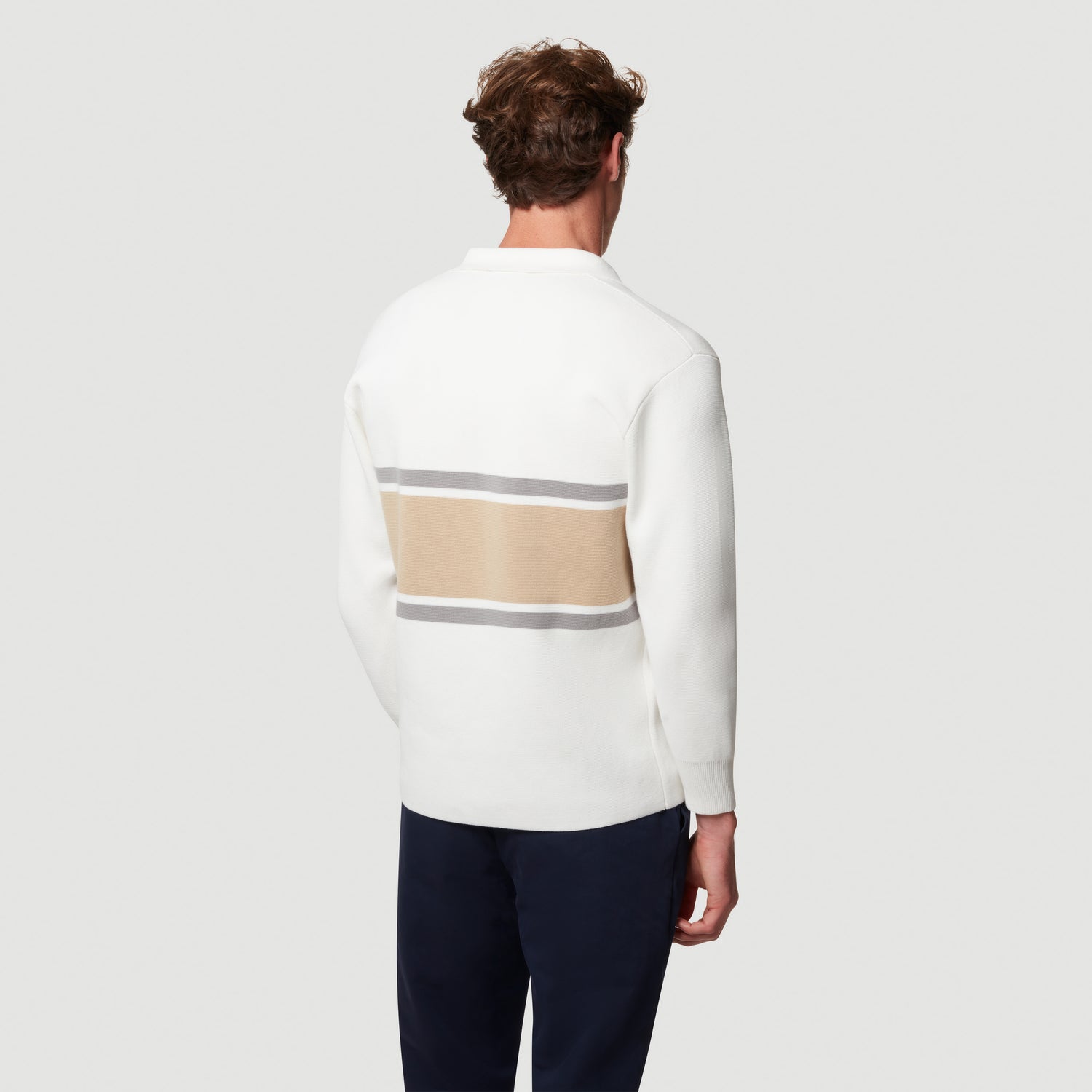 KNITTED RUGBY POLO - WHITE