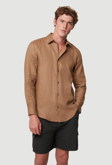 LINEN SHIRT - TAN
