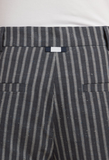 LINEAL COTTON BERMUDA SHORT - NAVY