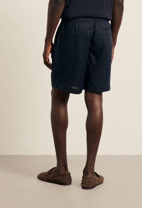 SHORT EN LIN - MARINE