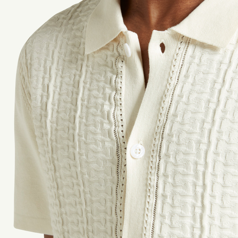 LINKS KNITTED SHIRT - IVORY