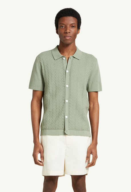 LINKS KNITTED SHIRT - SAGE