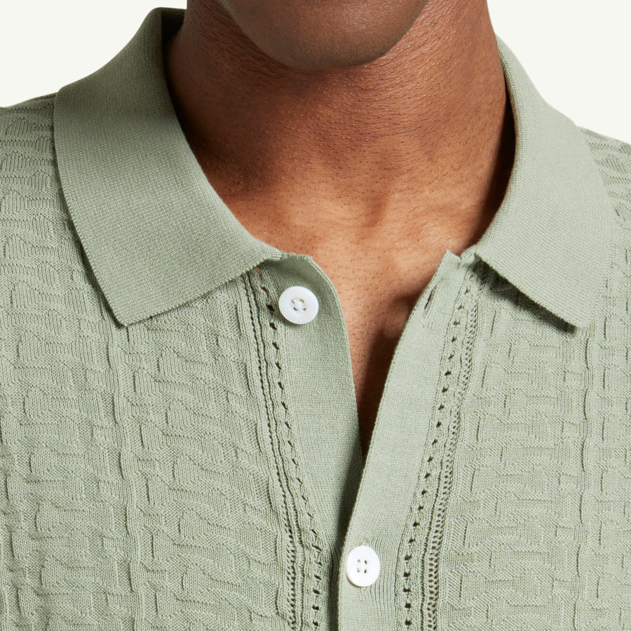 LINKS KNITTED SHIRT - SAGE