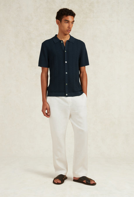 LINKS RAYON KNIT SHIRT - NAVY