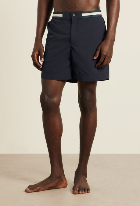 SHORT DE BAIN SUNSEEKER LONG EN NYLON RECYCLÉ - BLEU MARINE