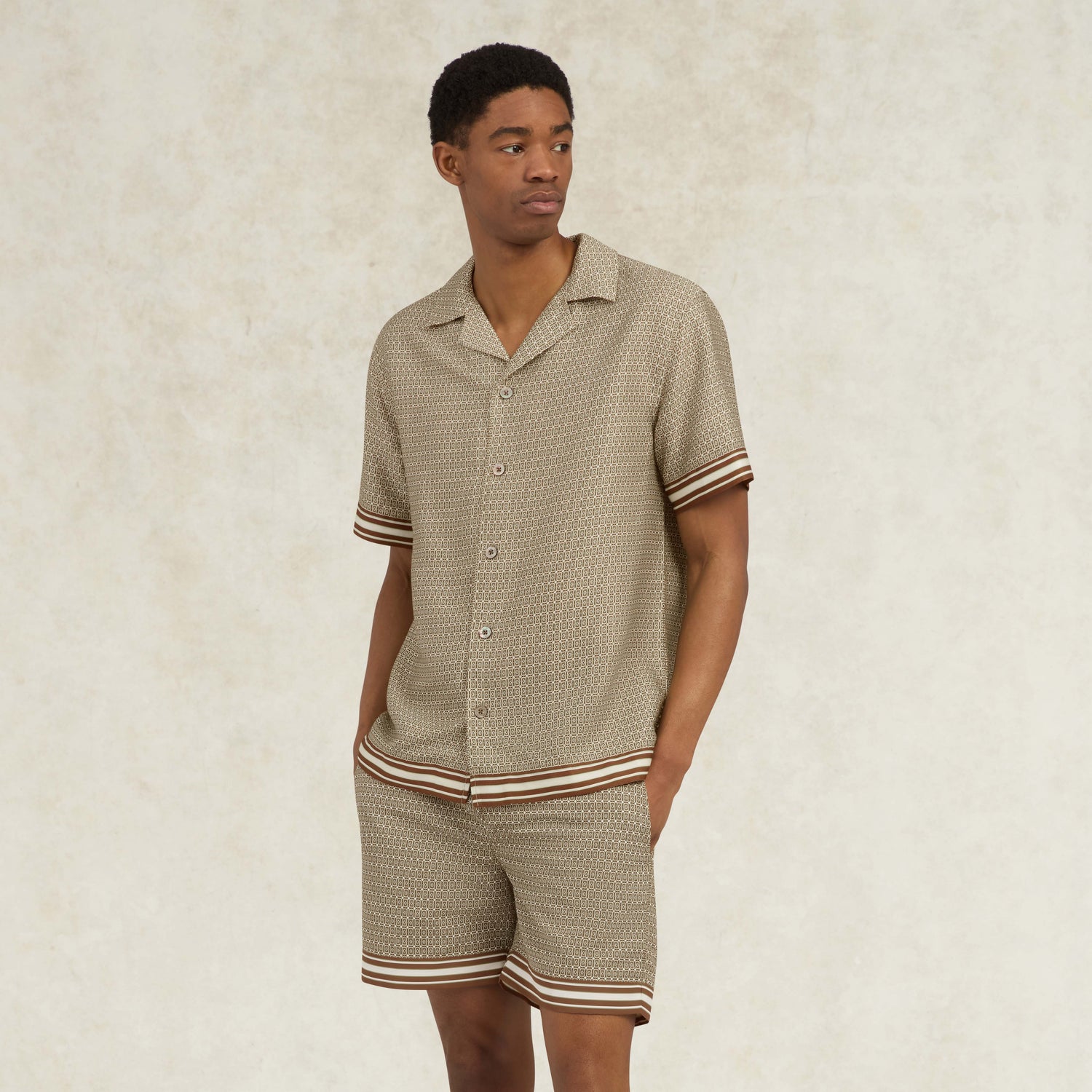 Lucena Print Shirt - Light Brown