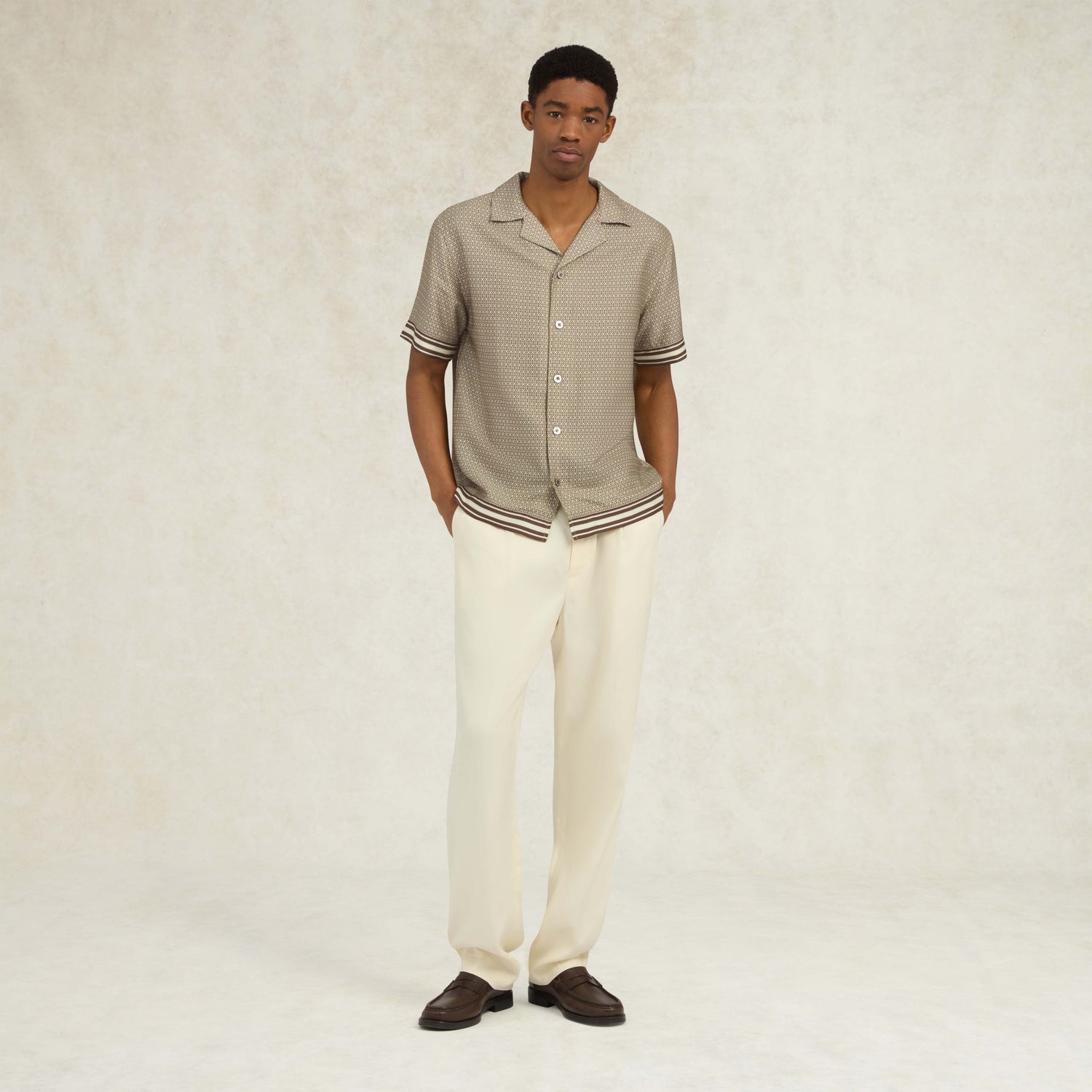 Lucena Print Shirt - Light Brown