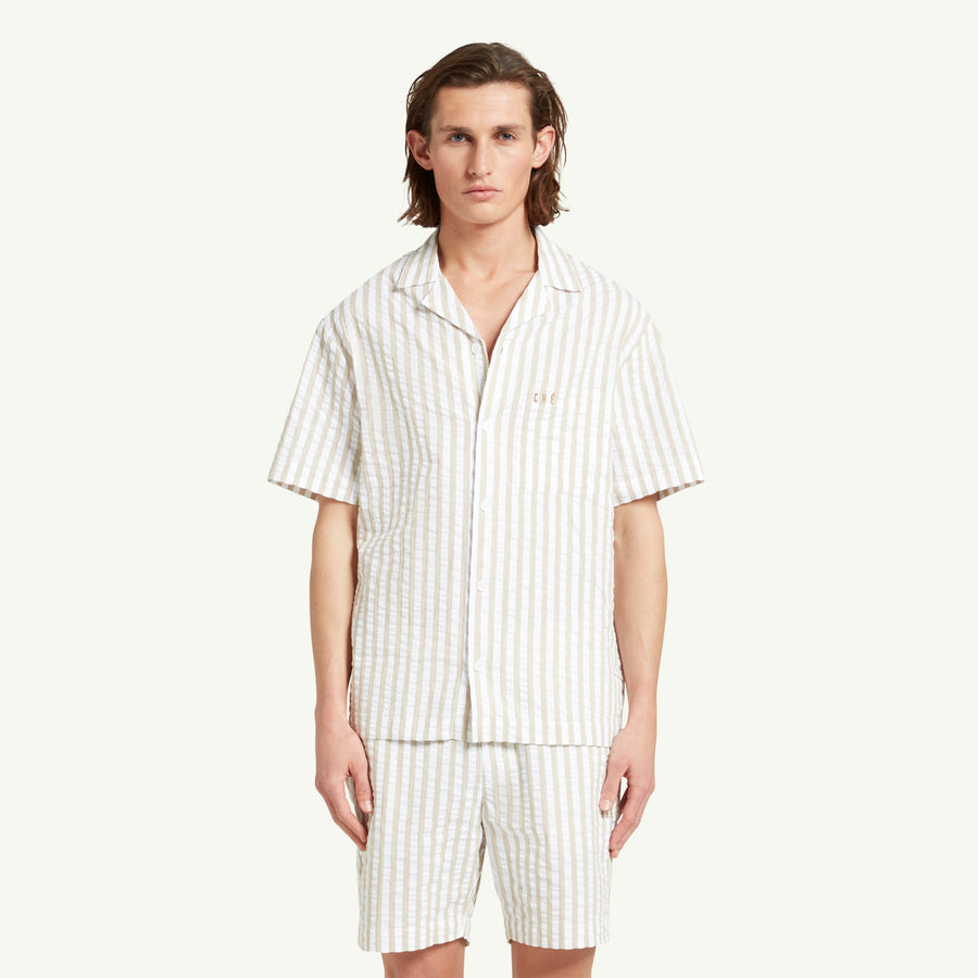 MARINERO STRIPE SHORT - BEIGE