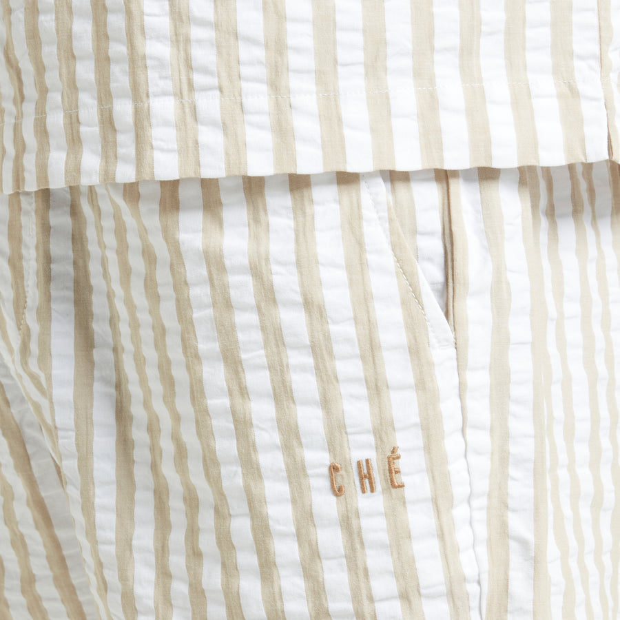 MARINERO STRIPE SHORT - BEIGE