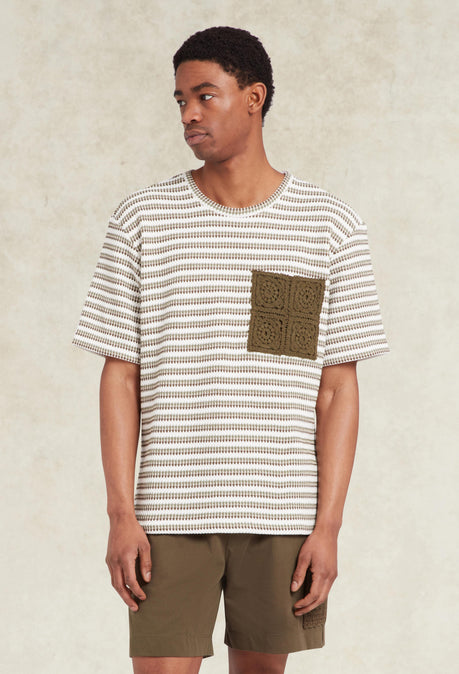 Mathias Striped T-Shirt - Khaki