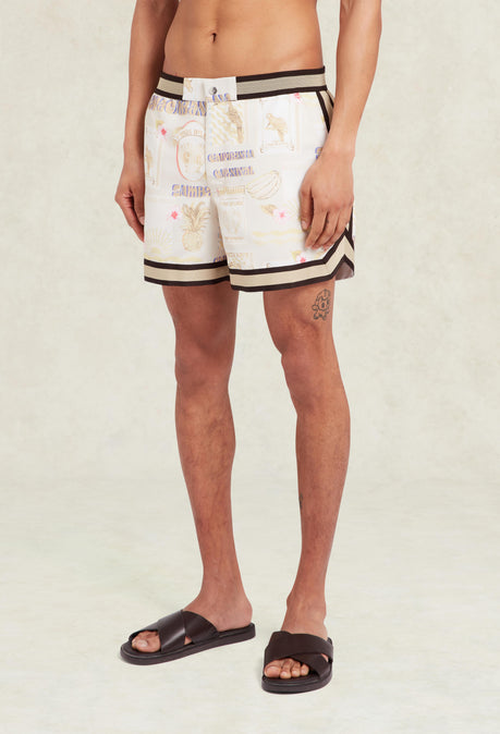 Short de bain Monte Cristo imprimé ballerine - Ivoire