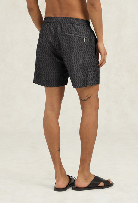 Mosaic Jacquard Swimshort - Black