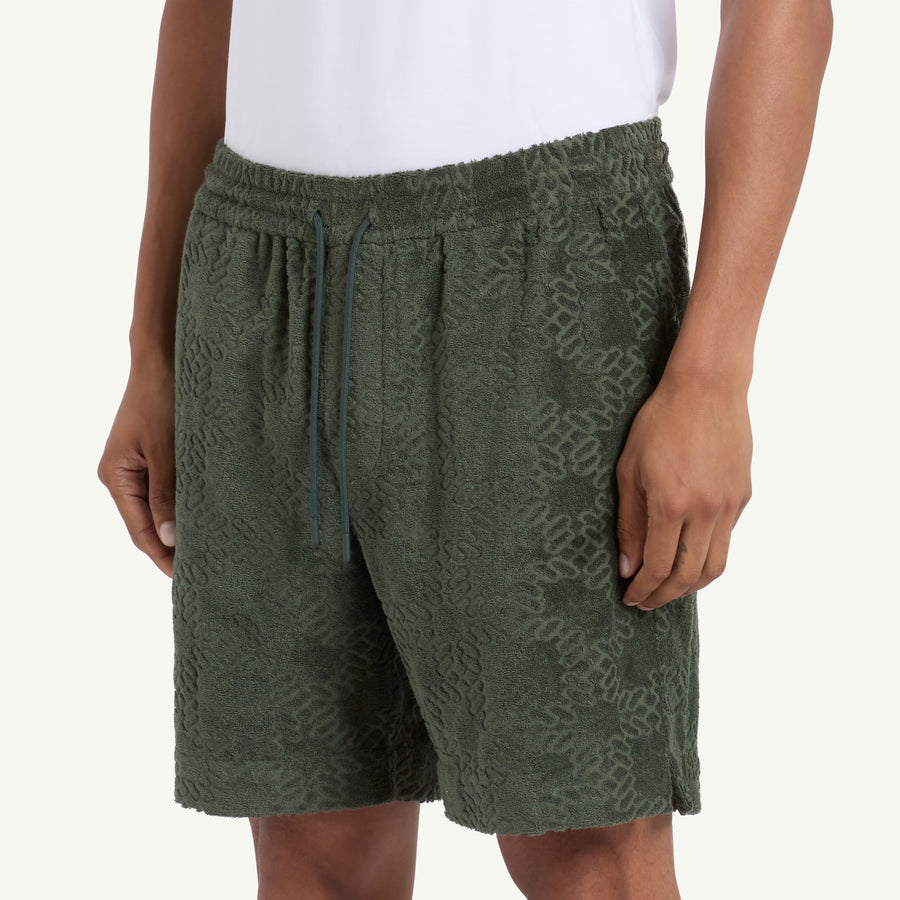 MOTOWN TERRY SHORT - PINE GREEN