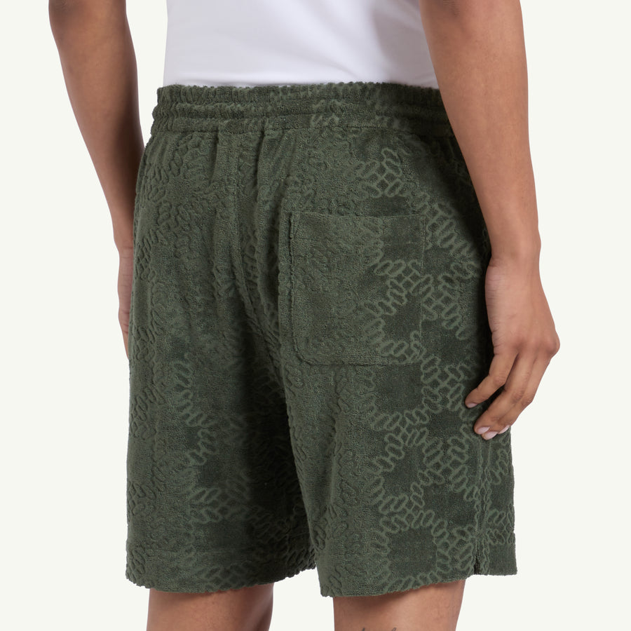 MOTOWN TERRY SHORT - PINE GREEN