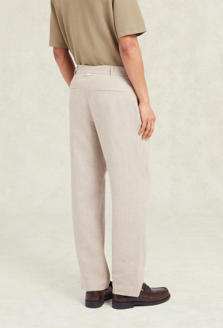 Pantalon en lin coupe large Nassau - Avoine