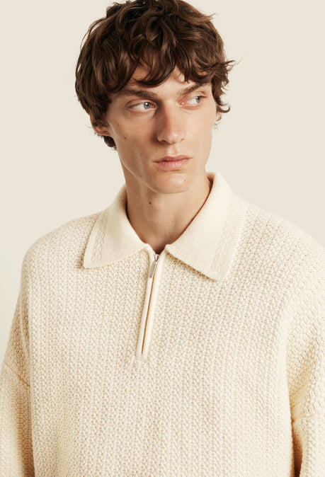 Orson Zip Jumper - Ecru