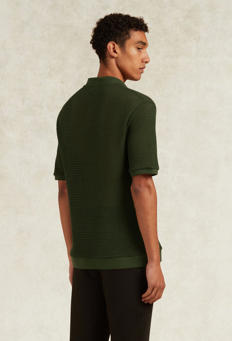 PALMA COTTON APPLIQUE DETAIL POLO - KHAKI