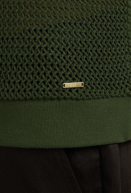 PALMA COTTON APPLIQUE DETAIL POLO - KHAKI