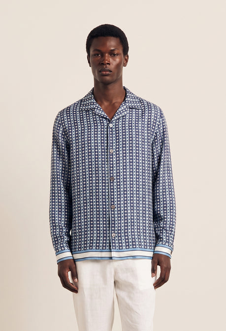 Pressoa Printed Shirt - Navy