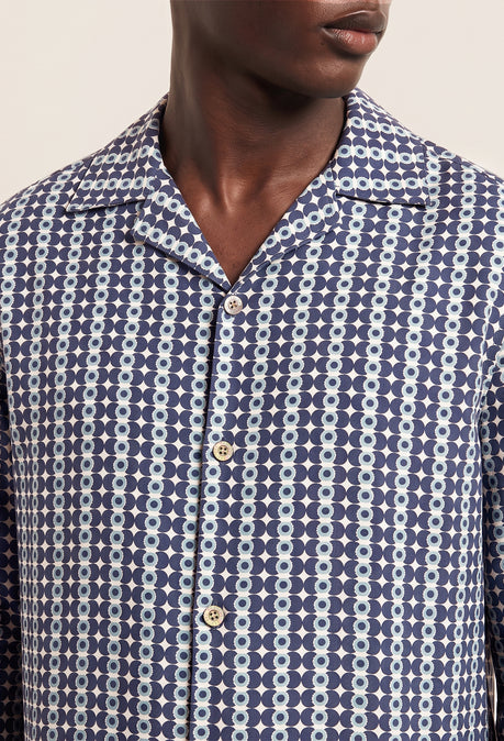 Pressoa Printed Shirt - Navy