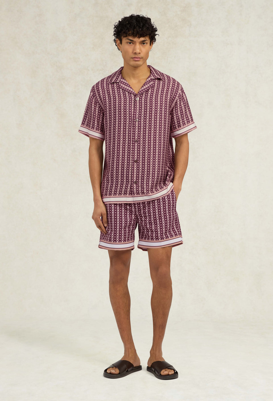 Men's Pressoa Print Tencel™ Shirt - Red | CHÉ Studios