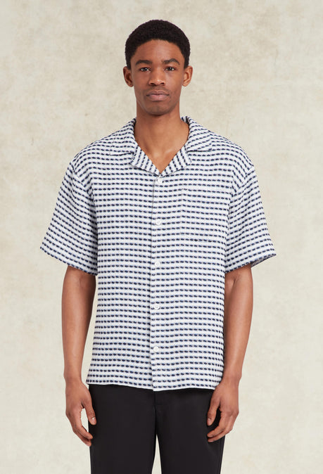Chemise Riita en lin texturé - Bleu
