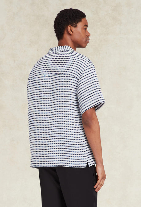 Chemise Riita en lin texturé - Bleu