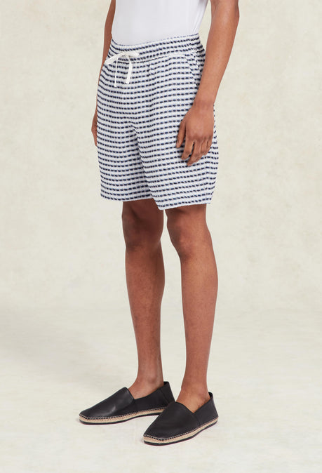 Shorts en lin texturé Riita - Bleu
