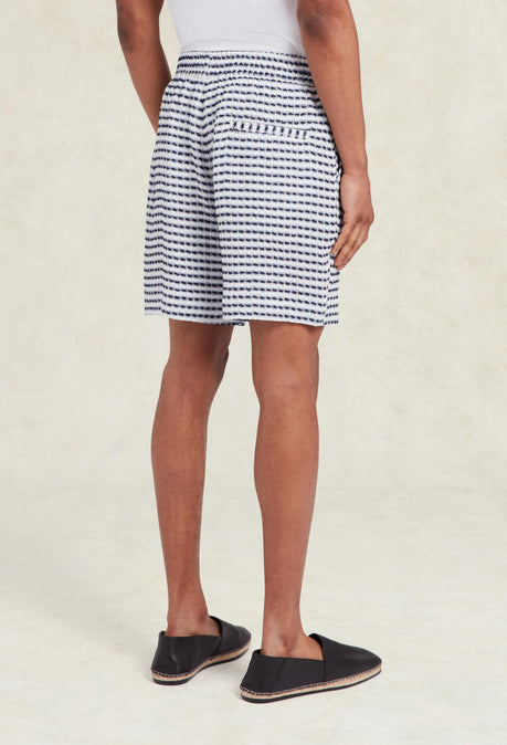 Shorts en lin texturé Riita - Bleu