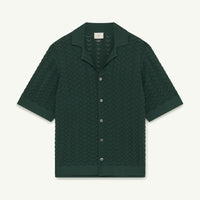 RIPPLE RAYON KNIT SHIRT - PINE GREEN | CHÉ STUDIOS – CHÉ Studios