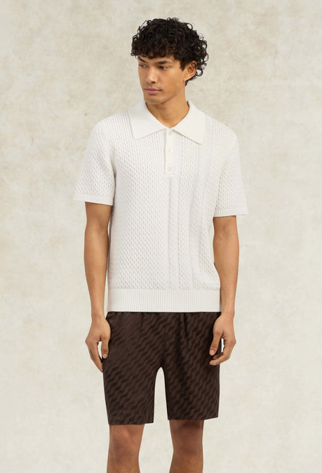 Santino Knit Polo - Ivory
