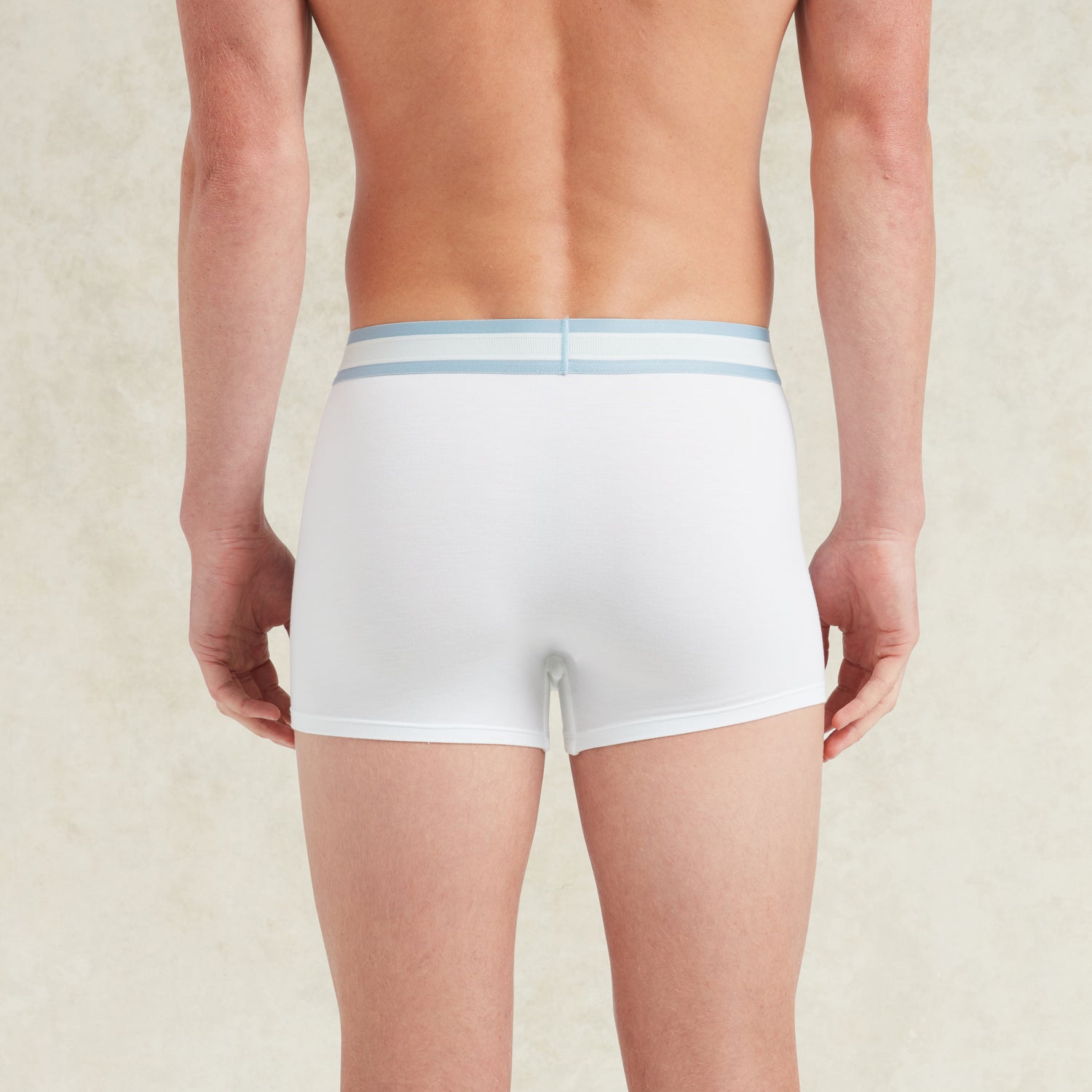 Signature Boxer Trunks - White/ Blue
