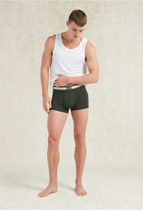 Signature Boxer Trunks 3 Pack - Pine Green