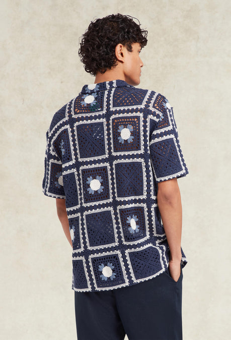Tejer Crochet Shirt - Navy